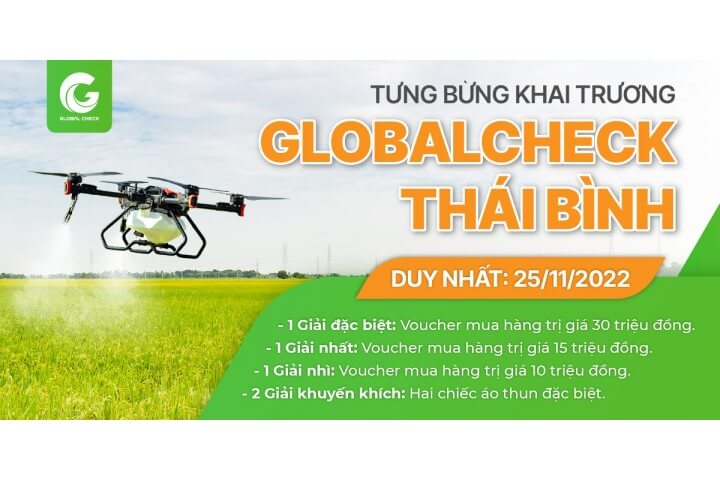 Từng bừng khai trương TTDV máy bay nông nghiệp Globalcheck Thái Bình
