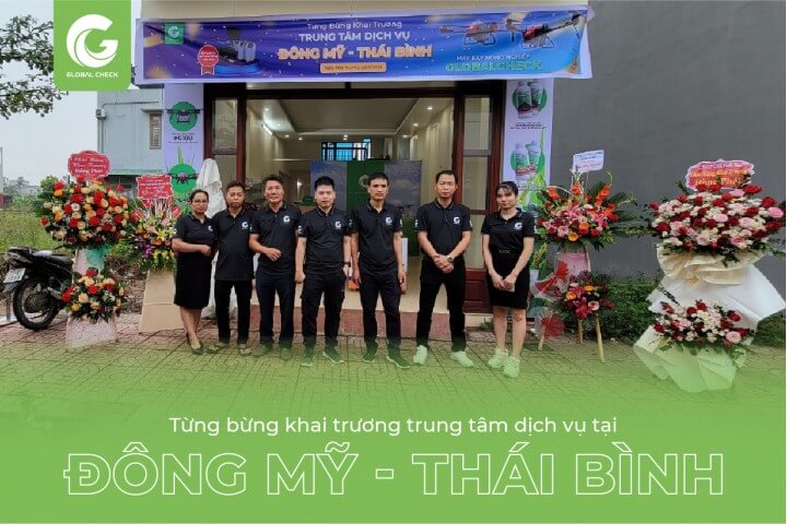 Khai trương trung tâm dịch vụ máy bay nông nghiệp Globalcheck tại Thái Bình
