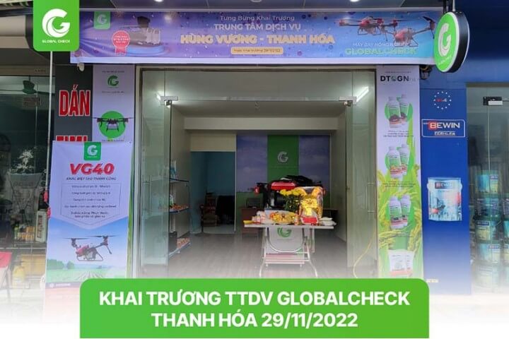 Khai trương trung tâm dịch vụ máy bay nông nghiệp Globalcheck tại Thanh Hóa