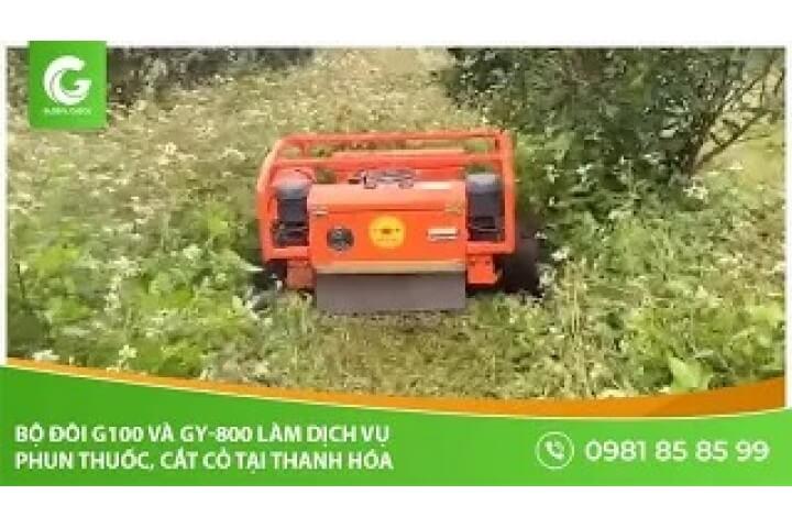 Bộ đôi G100 và GY-800 làm dịch vụ phun thuốc, cắt cỏ tại Thanh Hóa