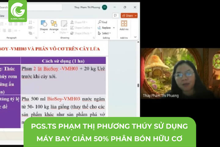 PGS.TS Phạm Thị Phương Thúy Sử Dụng Máy Bay Nông Nghiệp Giảm 50% Phân Bón Hữu Cơ