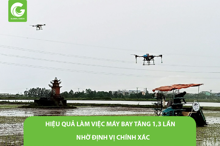 Hiệu Quả Làm Việc Máy Bay Phun Thuốc Tăng 1,3 Lần Nhờ Định Vị Chính Xác