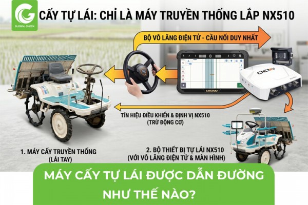 Máy Cấy Tự Lái Được Dẫn Đường Thế Nào?