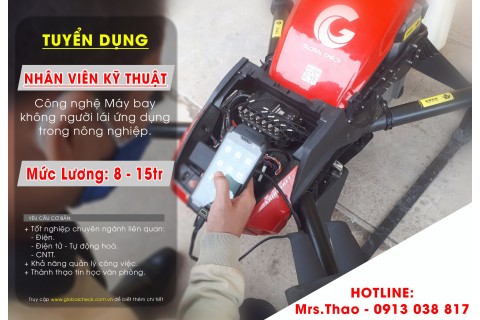 TUYỂN DỤNG NHÂN VIÊN KỸ THUẬT CÔNG NGHỆ MÁY BAY KHÔNG NGƯỜI LÁI ỨNG DỤNG TRONG NÔNG NGHIỆP