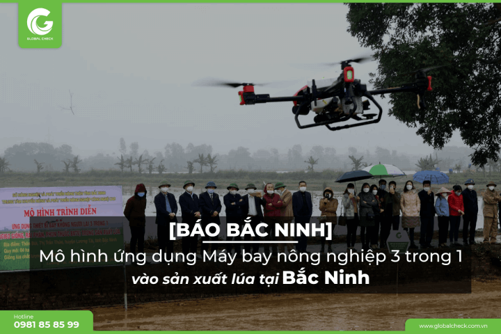 [BÁO BẮC NINH] Mô hình ứng dụng máy bay nông nghiệp 3 trong 1 vào sản xuất lúa tại Bắc Ninh