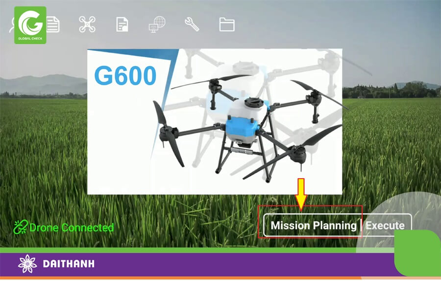 Sau khi kết nối thành công chúng ta ấn Mission Planning để vào giao diện làm việc