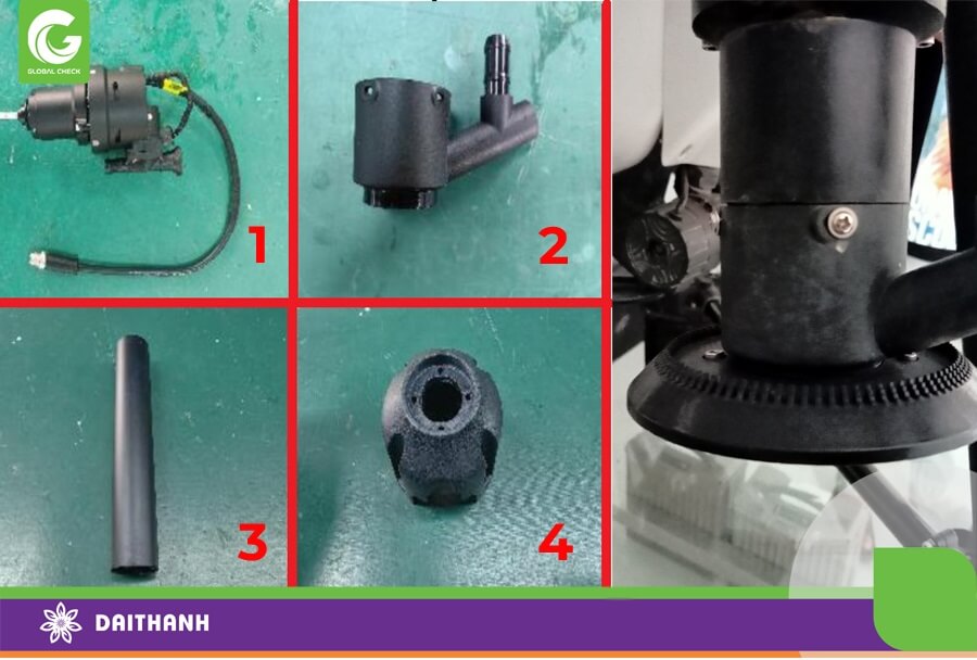 Các thành phần của hệ thống ly tâm của chiếc drone 540s