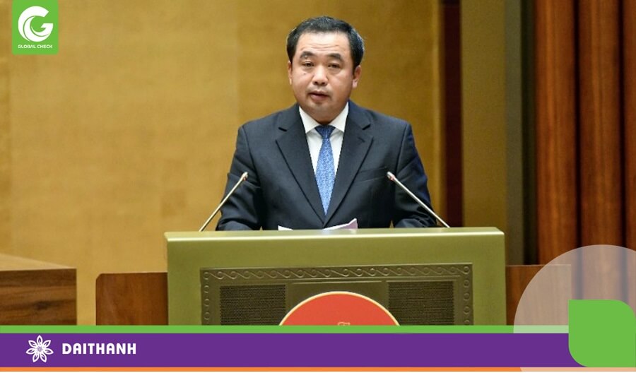 Bộ trưởng Nông nghiệp và Môi trường Trần Đức Thắng phát biểu tại Quốc Hội- Ảnh Báo Nhân Dân