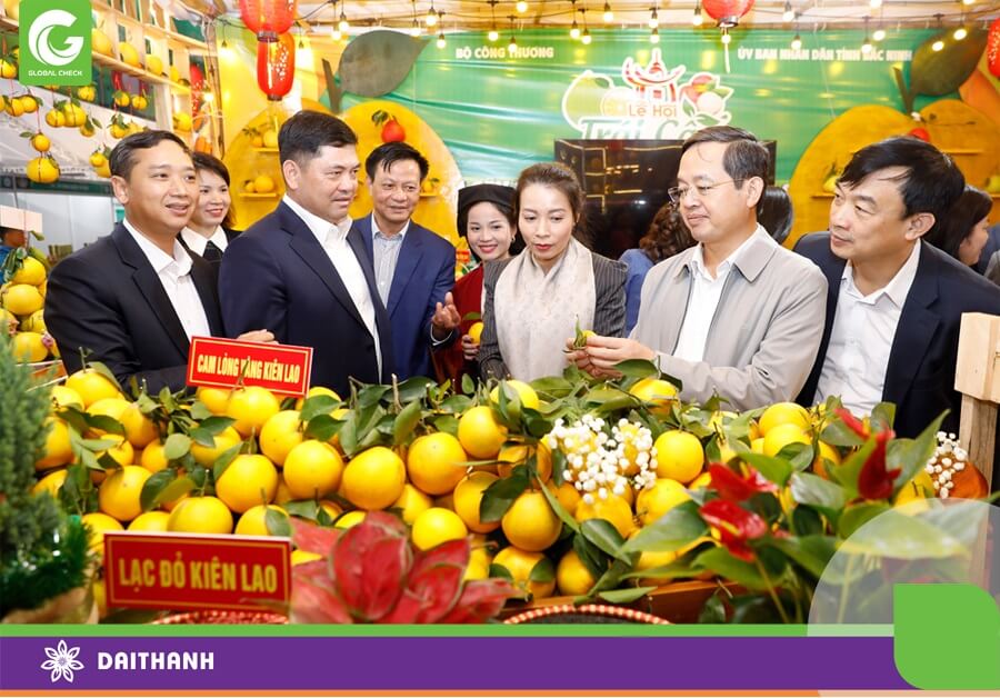 Lãnh đạo tỉnh Bắc Ninh thăm gian hàng trái cây tại lễ hội