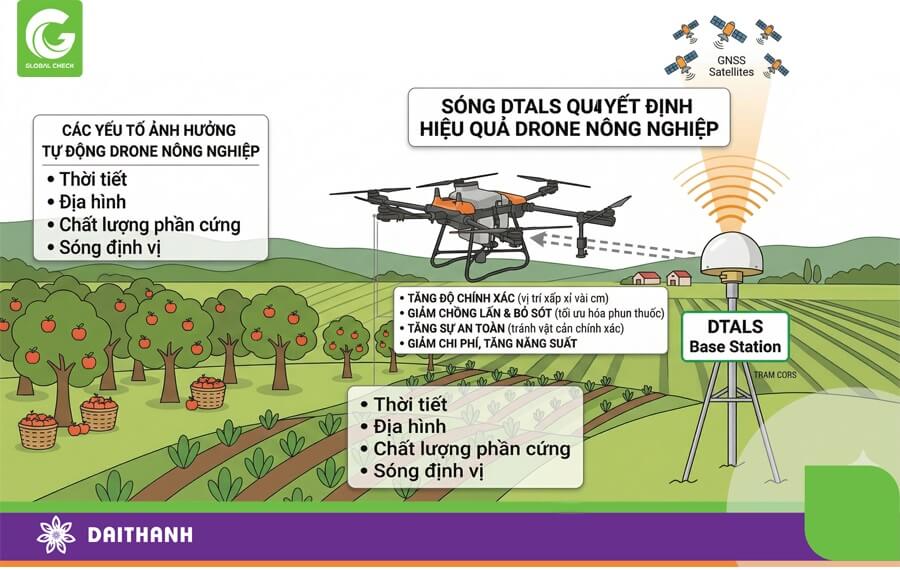 Chính xác giúp tối ưu hóa tự động drone nông nghiệp