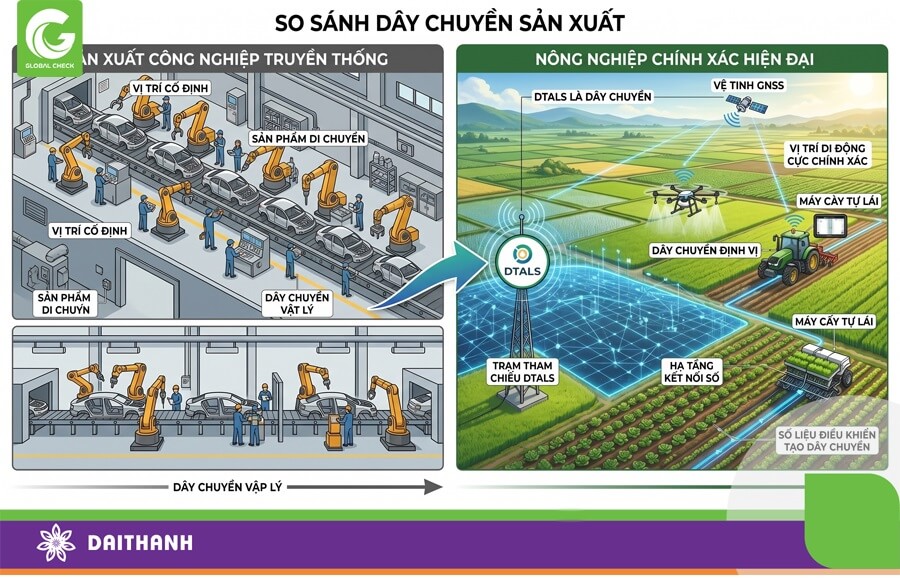 Vai trò sóng định vị DTALS giống như dây truyền sản xuất nông nghiệp